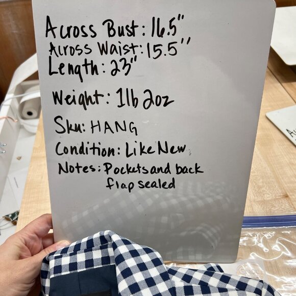 J. Crew Gingham Check Two Button Blazer Suit Jacket Navy Blue White Size XS NWOT - Picture 10 of 10